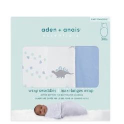 Aden + Anais™ Essential S Easy Swaddle™ Wrap-around Pucksack 3-pack Dino-rama -Winkel Voor Kinderproducten aden anais essential s easy swaddle wrap around pucksack 3 pack dino rama a302883 4