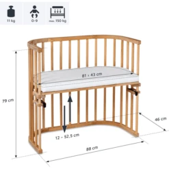 Babybay Co-sleeper Original Natuur Gëolied Extra Geventileerd -Winkel Voor Kinderproducten babybay co sleeper original natuur geolied extra geventileerd a041089 4