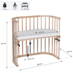 Babybay Co-sleeper Original Natuur Onbehandeld Extra Geventileerd -Winkel Voor Kinderproducten babybay co sleeper original natuur onbehandeld extra geventileerd a044702 4