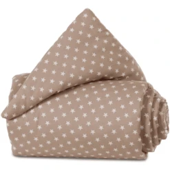 Babybay Nestje Organic Cotton Maxi Lichtbruin Sterren Wit 168 X 24 Cm