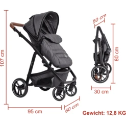 BabyGO Combi Kinderwagen Simple X Air 3 In 1 Grey Melange -Winkel Voor Kinderproducten babygo combi kinderwagen simple x air 3 in 1 grey melange a364148 3