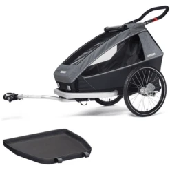 CROOZER Kid Vaaya 1 Graphite Blauw Kinderfietskar Inclusief Voetruimte Bescherming Lade