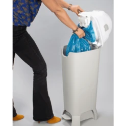 Diaper Champ Luieremmer ONE Maxi Handsfree, Zilver/wit -Winkel Voor Kinderproducten diaper champ luieremmer one maxi handsfree zilver wit a346865 4