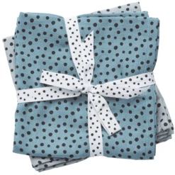 Done By Deer ™ Spit Towel 2-pack Happy Dots Blauw