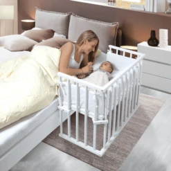 Dreamgood Co-sleeper Beuken Wit Gelakt | Matras Prime Air -Winkel Voor Kinderproducten dreamgood co sleeper beuken wit gelakt matras prime air a348618 3