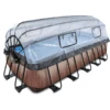 EXIT TOYS EXIT Wood Pool 540x250x122cm Met Afdekking En Sand Filter En Warmtepomp, Bruin -Winkel Voor Kinderproducten exit wood pool 540x250x122cm met afdekking en sand filter en warmtepomp bruin a294642