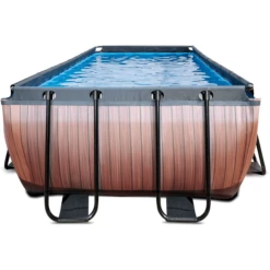 EXIT TOYS EXIT Wood Pool ø450x122cm Met Sand Filterpomp, Bruin -Winkel Voor Kinderproducten exit wood pool o450x122cm met sand filterpomp bruin a294616 2