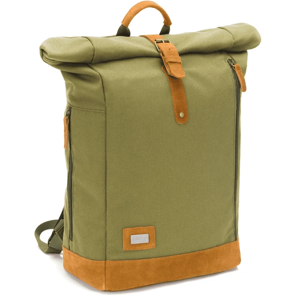 Fillikid Luierrugzak Rolltop Canvas Olijfgroen 3 Fillikid Luierrugzak Rolltop Canvas Olijfgroen