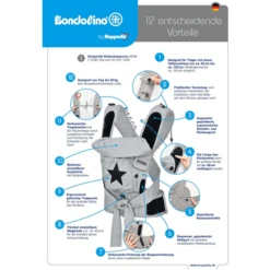 Hoppediz Draagzak Bondolino Plus Popeline One Size Grijs Met Sterren -Winkel Voor Kinderproducten hoppediz draagzak bondolino plus popeline one size grijs met sterren a272719 3