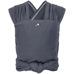 HOPPEDIZ Lange Elastische Draagdoek Anthraciet -Winkel Voor Kinderproducten hoppediz lange elastische draagdoek anthraciet a142471 4