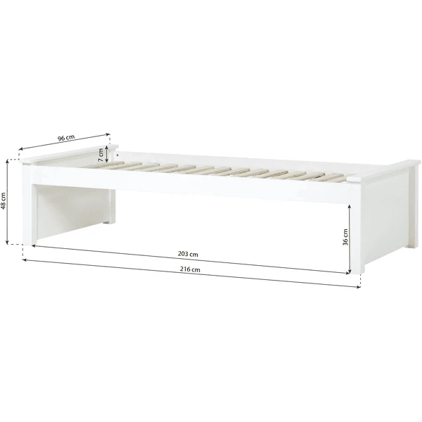 Hoppekids Maja Deluxe Slaapbank 90 X 200 Cm Lattenbodem Wit 2 Lage Bedranden 4 Hoppekids Maja Deluxe Slaapbank 90 X 200 Cm Lattenbodem Wit 2 Lage Bedranden - Afbeelding 2