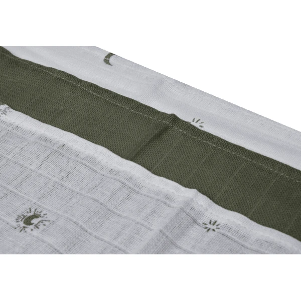 Jollein Burp Cloth Muslin 3-Pack Stargaze Leaf Green 6 Jollein Burp Cloth Muslin 3-Pack Stargaze Leaf Green - Afbeelding 4