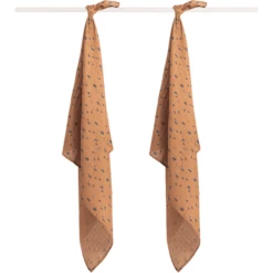 Jollein Gaasluiers 2-pack Vlekcaramel 110x110cm