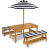 Kidkraft® Kinder Tuintafelset Met Bankjes, Kussens En Parasol, Blauw Met Witte Strepen -Winkel Voor Kinderproducten kidkraft kinder tuintafelset met bankjes kussens en parasol blauw met witte strepen a217906