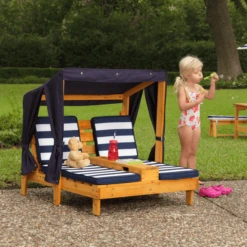 Kidkraft® Tweepersoons Kinderligstoel Met Bekerhouders, Blauw/wit -Winkel Voor Kinderproducten kidkraft tweepersoons kinderligstoel met bekerhouders blauw wit a217927 4
