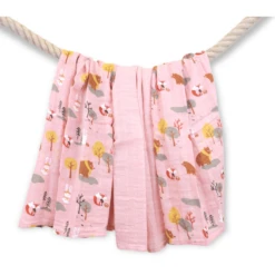 LITTLE Gaasluiers 3-pack Bosdieren Powder Rose -Winkel Voor Kinderproducten little gaasluiers 3 pack bosdieren powder rose a329241 3