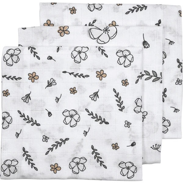 Meyco Gaasluiers 3-pack Floral 70 X 70 Cm 4 Meyco Gaasluiers 3-pack Floral 70 X 70 Cm - Afbeelding 2