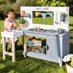 MUDDY BUDDY Speelkeuken Voor Buiten "Mud Café" Wit-wolkgrijs -Winkel Voor Kinderproducten muddy buddy speelkeuken voor buiten mud cafe wit wolkgrijs a412715 2