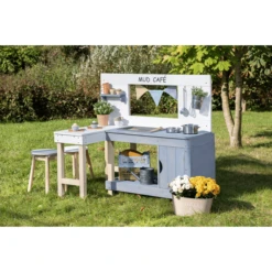 MUDDY BUDDY Speelkeuken Voor Buiten "Mud Café" Wit-wolkgrijs -Winkel Voor Kinderproducten muddy buddy speelkeuken voor buiten mud cafe wit wolkgrijs a412715 4