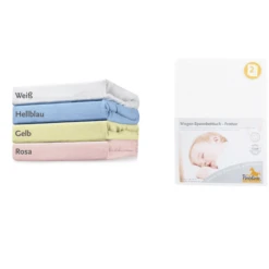 Pinolino Hoeslaken Twin Pack Badstof Voor Wieg - Wit