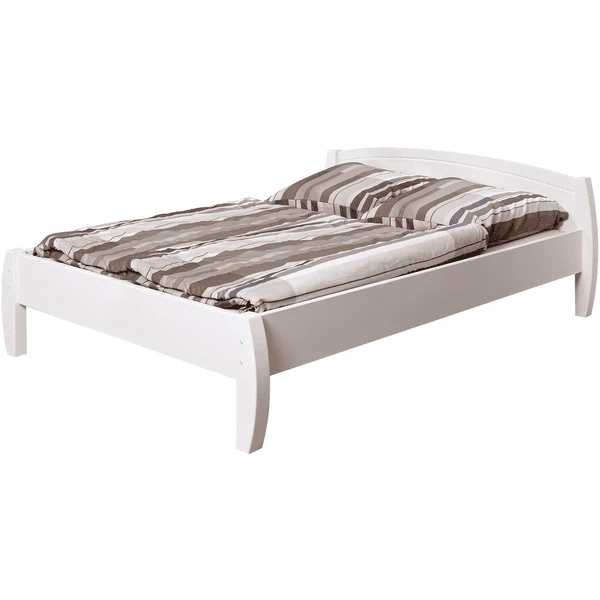 TiCAA Eenpersoonsbed Jasmin 140 X 200 Cm Grenen Wit 4 TiCAA Eenpersoonsbed Jasmin 140 X 200 Cm Grenen Wit - Afbeelding 2