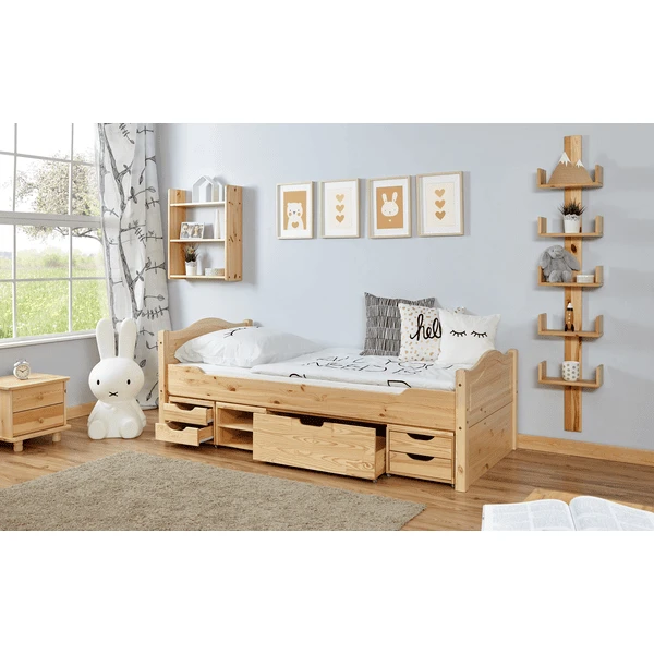 TiCAA Eenpersoonsbed Leni 90 X 200 Cm Grenen Natuur Met 4 Functionele Laden Aden 6 TiCAA Eenpersoonsbed Leni 90 X 200 Cm Grenen Natuur Met 4 Functionele Laden Aden - Afbeelding 4